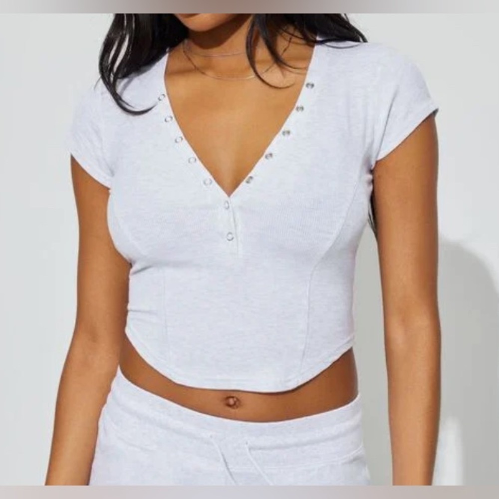 GARAGE - Taylor Henley short sleeve top ( grey mix + XS )
